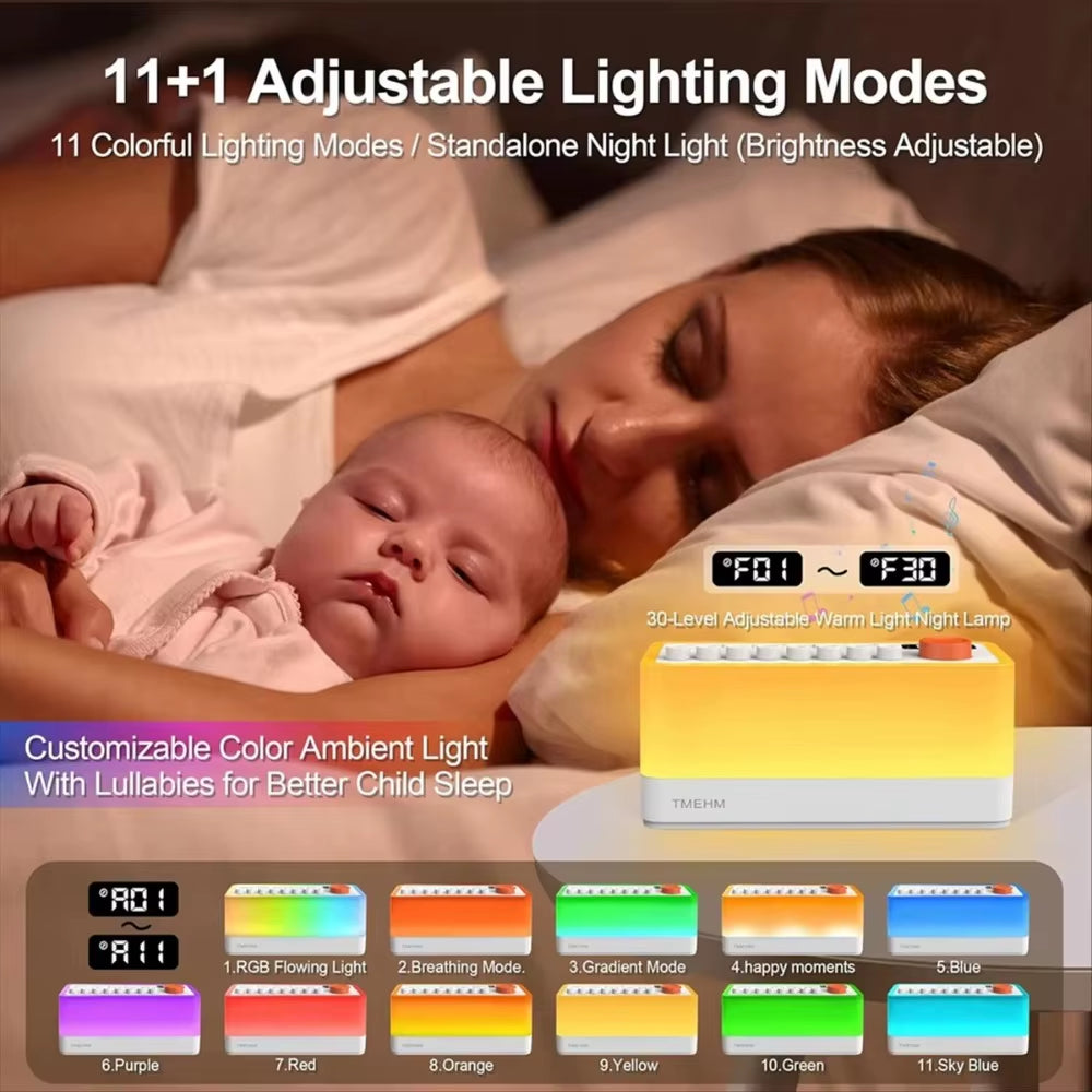 Dreamglow Soundscape: DIY Noise Machine with RGB Night Light & Immersive Sleep Sounds
