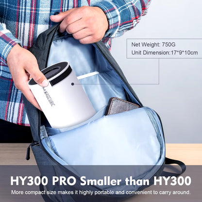 Cinecast™ HY300 PRO Smart Projector – 4K Ready. Wifi 6 Fast. Theater Anywhere